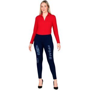 Jeans Legging Jeggings Skinny Pants Distressed BLUE WOMEN'S WOMAN'S SIZE SMALL